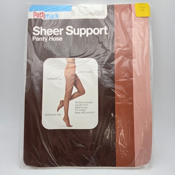 Other - Vintage Pathmark Sheer Support Panty Hose‎ White Size Tall